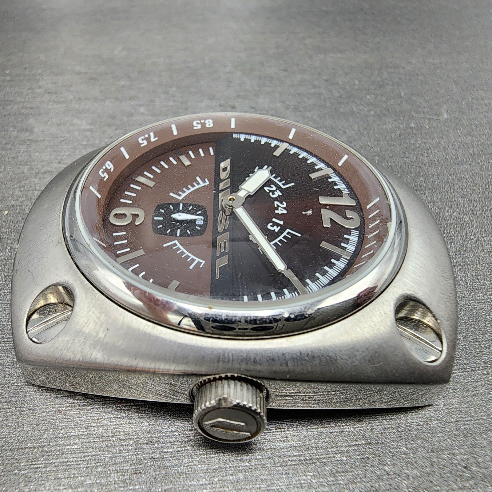 Diesel Watch Men 48mm Brown Dial Steel Small Seconds Cushion DZ1228 New Battery5