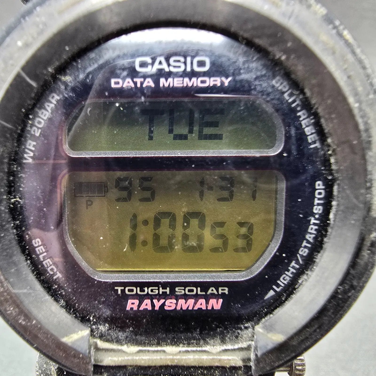 Casio G-Shock Rayman DW-9300 Watch Men 43mm Black Silver Solar Chrono Solar1