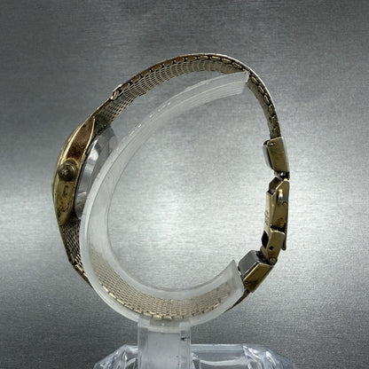 Seiko Watch Women 21mm Champagne Dial Gold Tone Round 43-7019 New Battery6