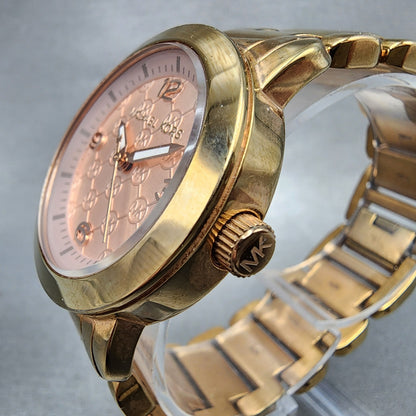 Michael kos Watch Women 34mm Rose Dial Rose Gold Tone Round MK3159 New Battery2