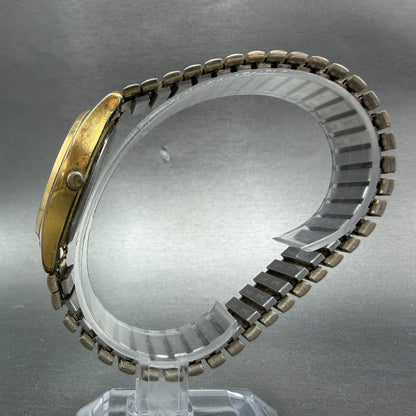 Pulsar Watch Men 34mm Champagne Dial Gold Tone Daydate Round V533-7a30 New Batt6