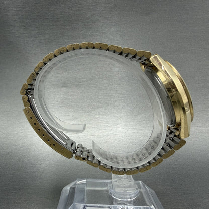 Bulova Accutron Watch Men 37mm Champagne Dial Gold Tone Date Round New Batt N78