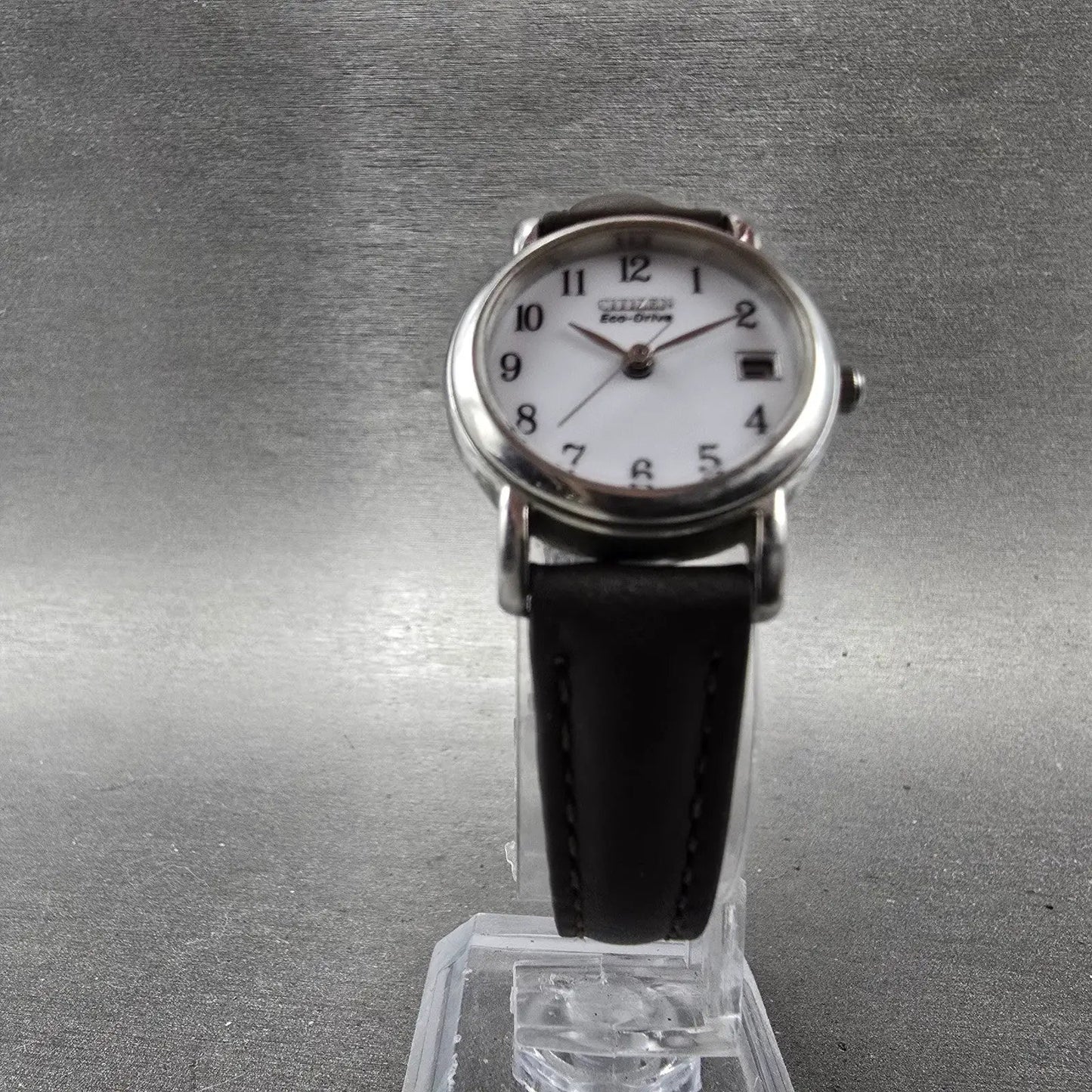 Citizen Eco-Drive Watch Women 23mm White Dial Silver Tone Date E011-S049415 Runs5