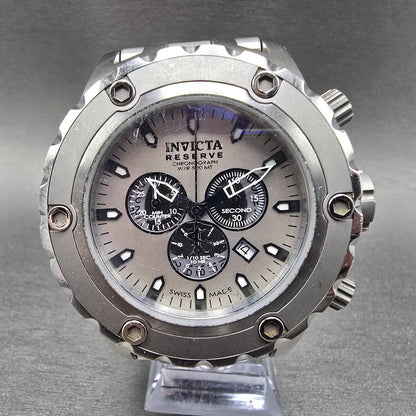 Invicta Sub Aqua Reserve Chronograph Watch Men 52mm Gray Dial Silver New Battery0