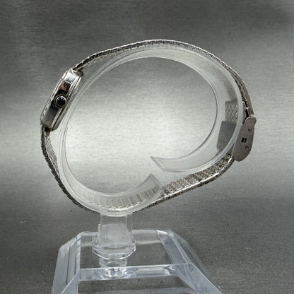 Cyma Watch Women 22mm Silver Dial Silver Tone Rectangle 616 Mesh New Battery6