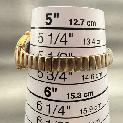Seiko Watch Women 20mm Champagne Dial Gold Tone Oval 4N01-5060 New Battery VTG9