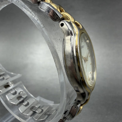 Seiko Watch Women 19mm White Dial Two Tone Oval Vintage 1N01-5B09 New Battery3