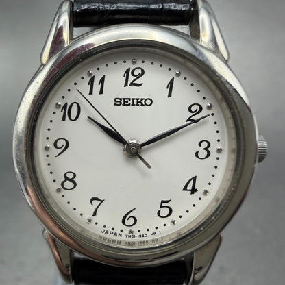 Seiko Watch Women 25mm White Dial Silver Tone Round 7n01-6880 New Battery1