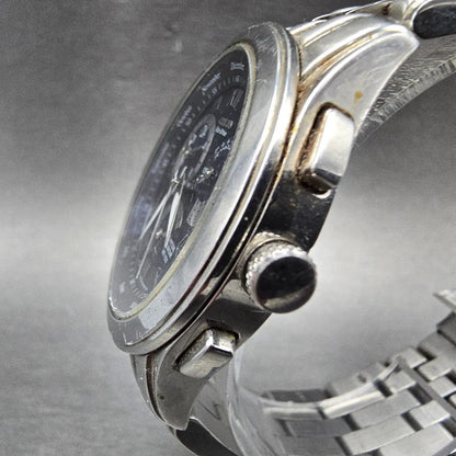 Citizen Eco-Drive Perpetual Calendar Watch Men 39mm Black Dial Steel Alarm RunsL2