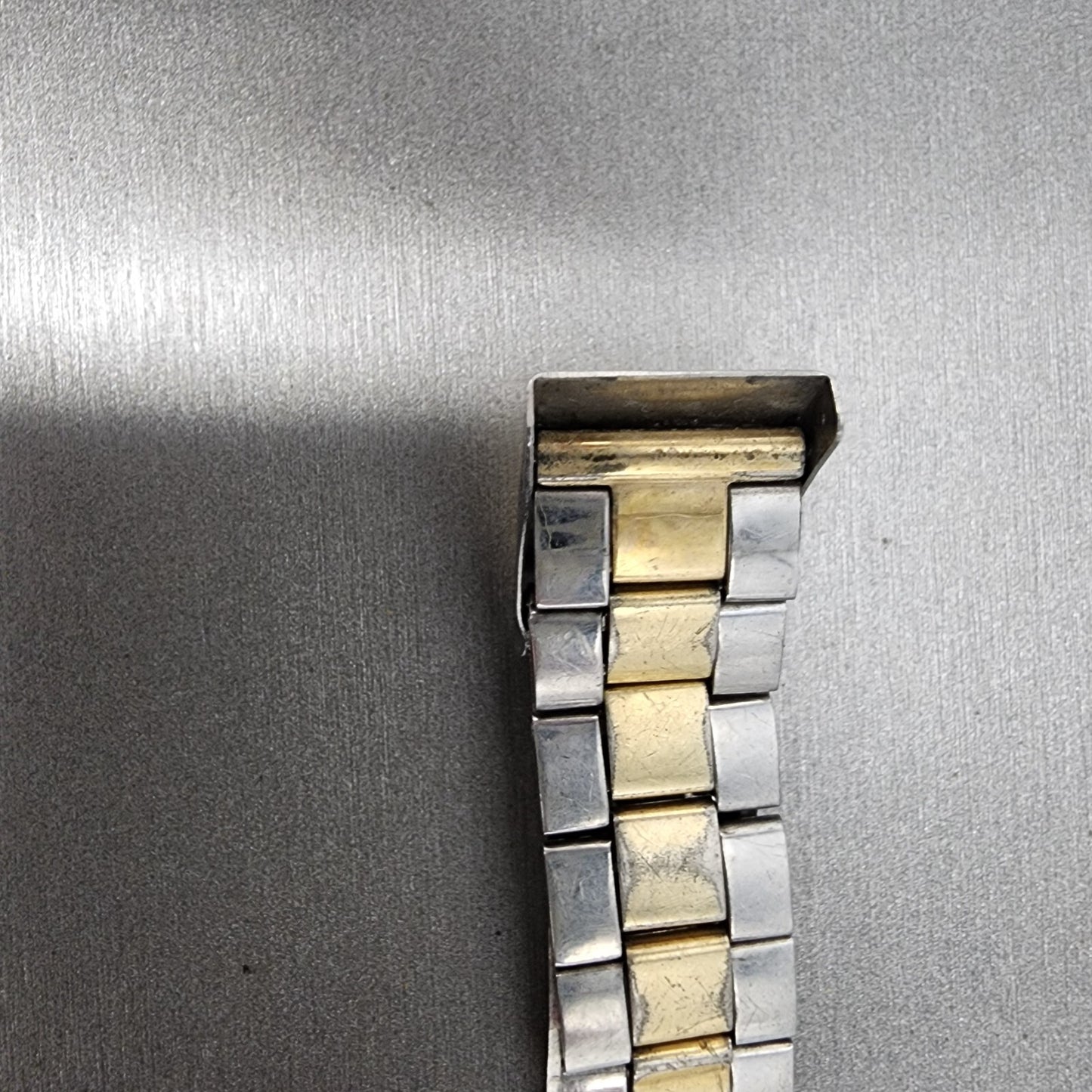 VTG Seiko Watch Bracelet 19mm Two Tone Gold&Silver Tri Folding Claps10