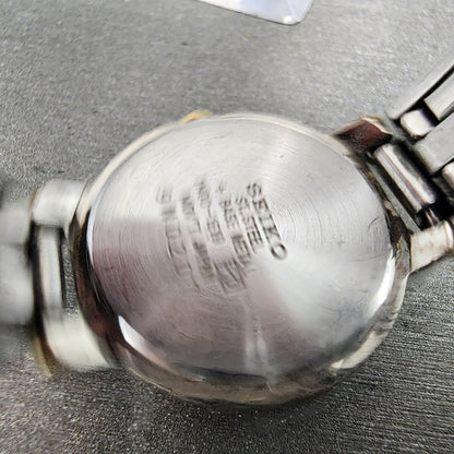 Seiko Watch Women 24mm White Dial Two Tone Round 1N001E19 New Battery A1239