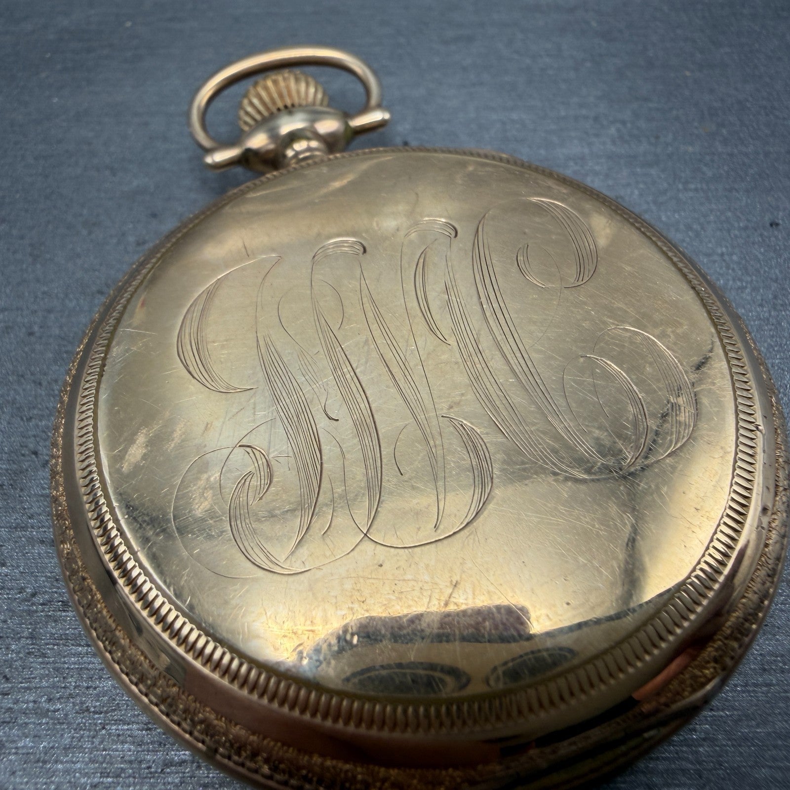 C.D.Peacock Elgin Pocket Watch 51.5mm White Dial Gold Filled Grade Runs6