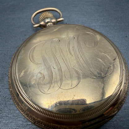 C.D.Peacock Elgin Pocket Watch 51.5mm White Dial Gold Filled Grade Runs6