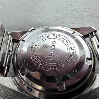 Seiko 5 Automatic Watch Men 37mm Silver Dial Silver Tone Daydate 6119-8080 PARTS10