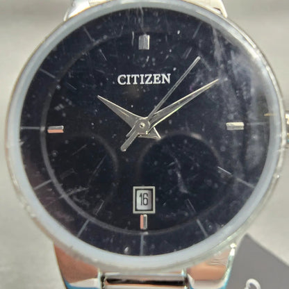 Citizen Watch Women 27mm Black Dial Silver Tone Date Round G012-S101824 New Batt1