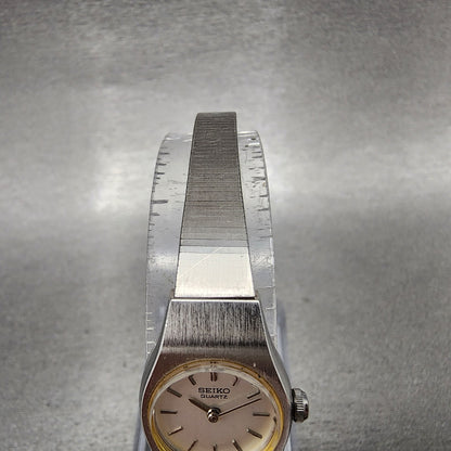 Seiko Watch Women 16mm White Dial Silver Tone Round 5420-0029 New Battery VTG