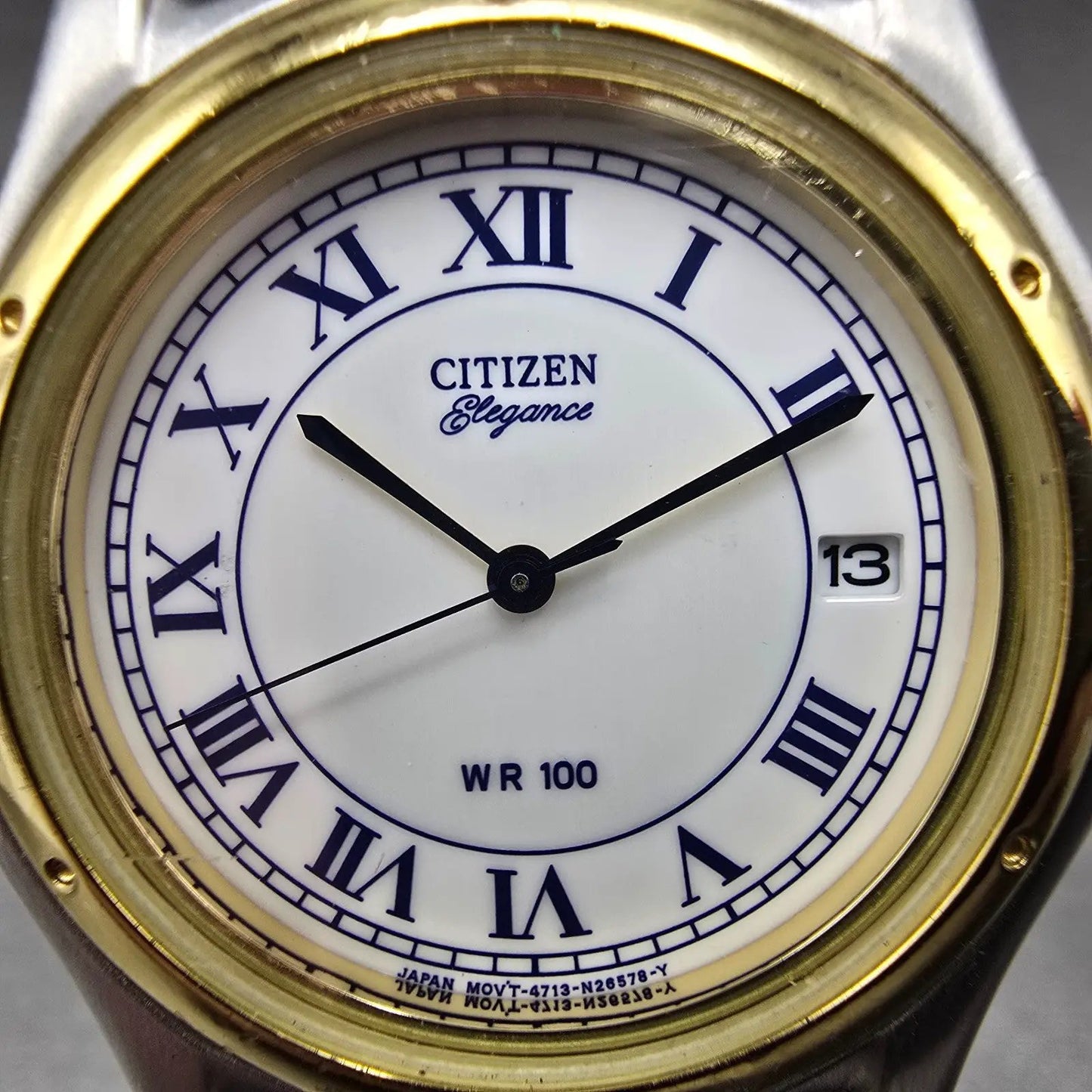 Citizen Elegance Watch Men 34mm White Dial Two Tone Date 4713-S41878 New Battery1