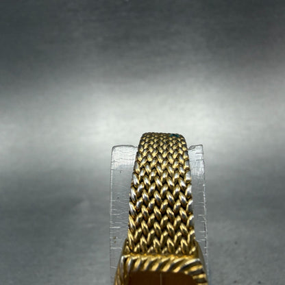 Seiko Tank Watch Women 14mm Champagne Dial Gold Tone 1320-5959 New Battery VTG4