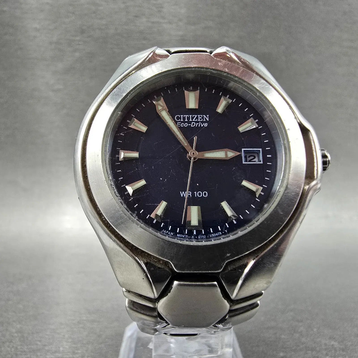 Citizen Eco-Drive Watch Men 38mm Blue Dial Steel Date Round E110-K16385 PARTS6