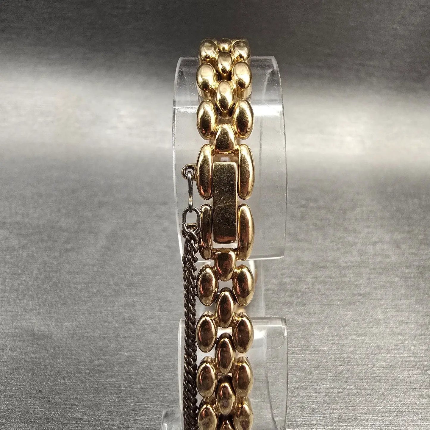 Seiko Watch Women 13mm Ivory Dial Gold Tone Gemmed Oval 1E20-6140 New Battery7