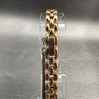 Seiko Watch Women 13mm Ivory Dial Gold Tone Gemmed Oval 1E20-6140 New Battery7