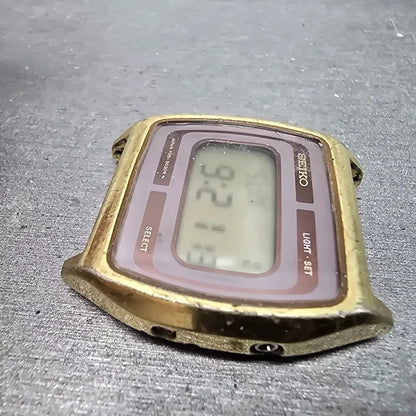 Seiko Digital Watch Men 33mm Brown Dial Gold Tone Daydate F051-5030 PARTS6