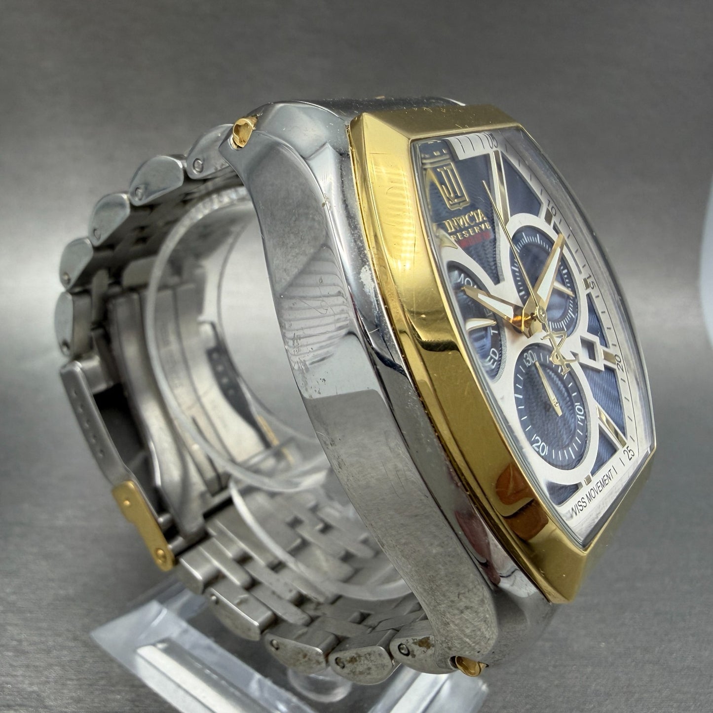 Invicta Jason Taylor Chrono Watch Men 50mm Blue Dial Two Tone Date Daydate 374463