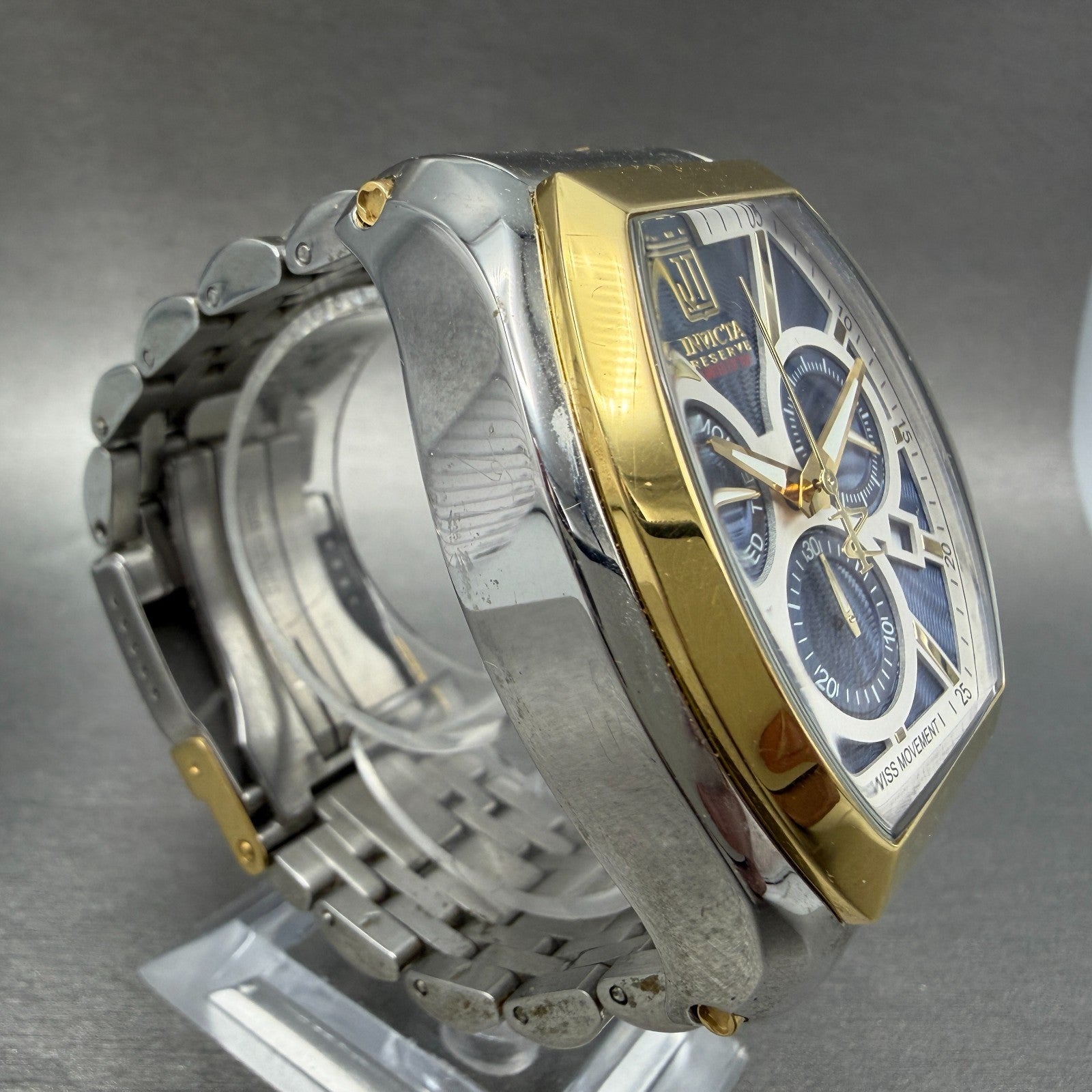 Invicta Jason Taylor Chrono Watch Men 50mm Blue Dial Two Tone Date Daydate 374463