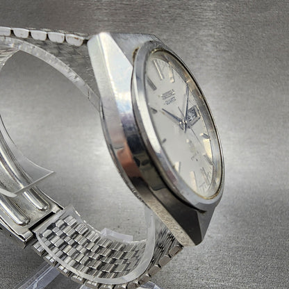 Seiko Type 2 Watch Men 36mm White Dial Steel Round Daydate 7546-8070 PARTS