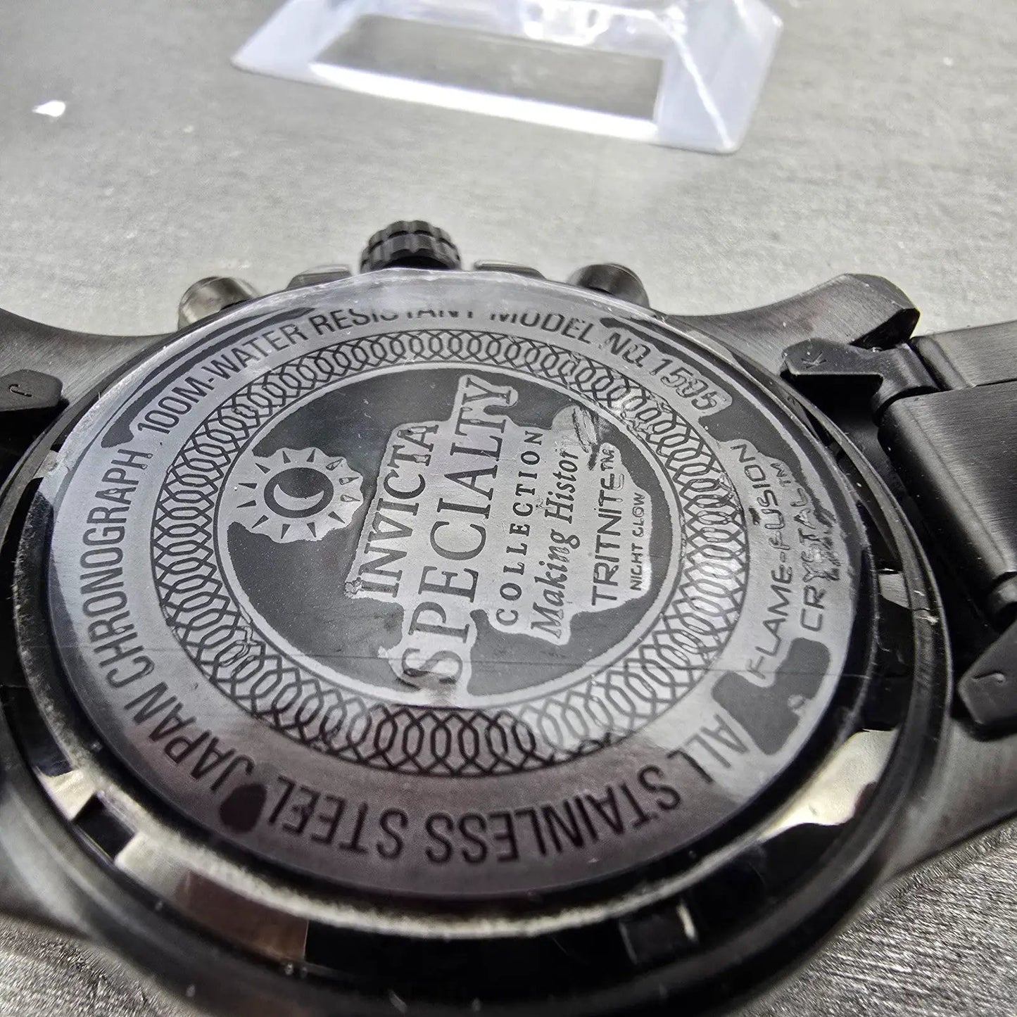 Invicta Specialty Chronograph Dive Watch Men 45mm Black Dial Black Tone New Batt9