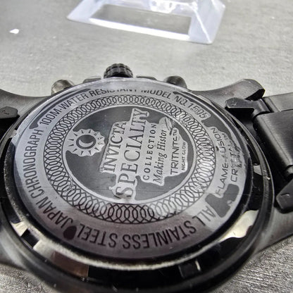 Invicta Specialty Chronograph Dive Watch Men 45mm Black Dial Black Tone New Batt9