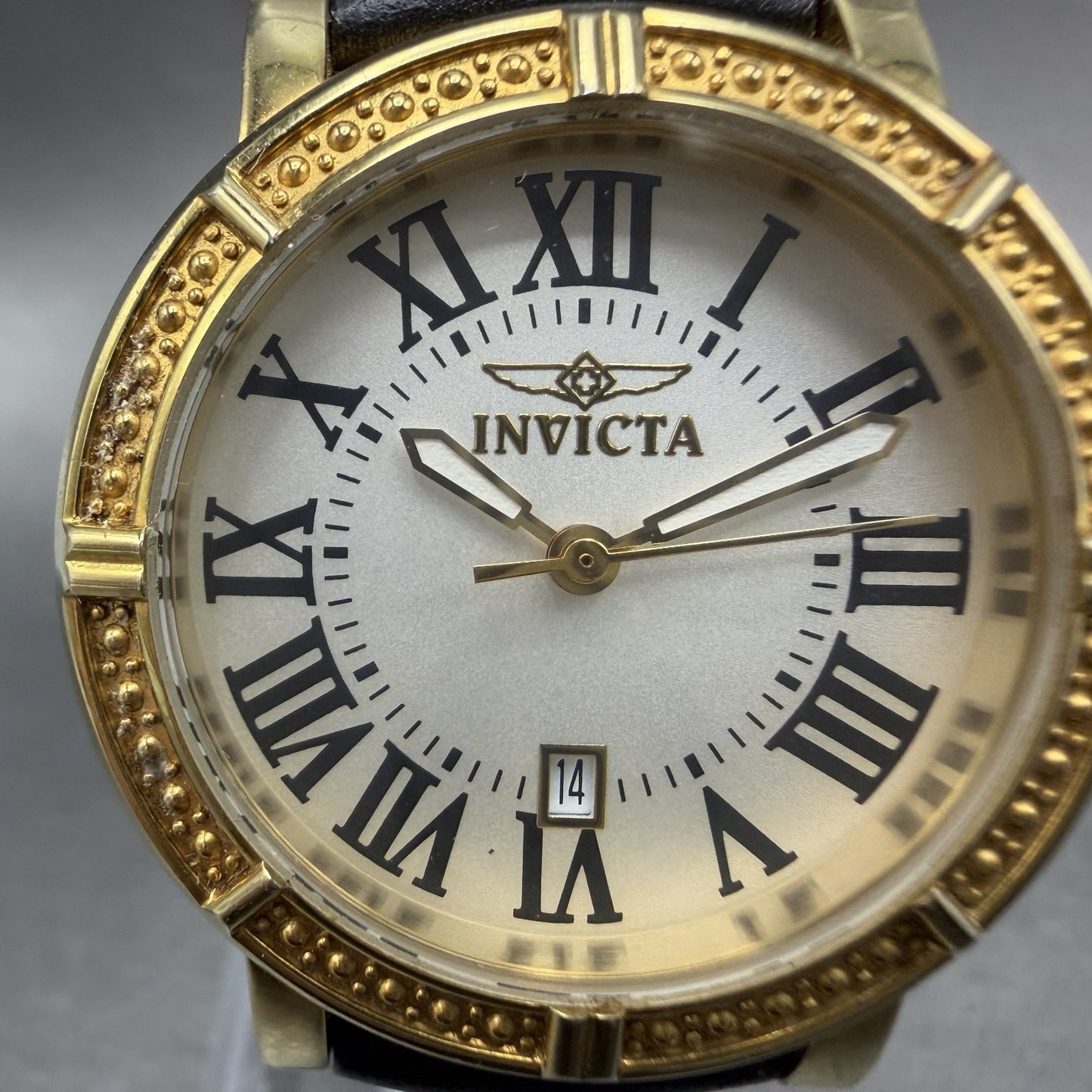 Invicta Wild Flower Watch Women 33mm White Dial Gold Tone Date Round New Battery1