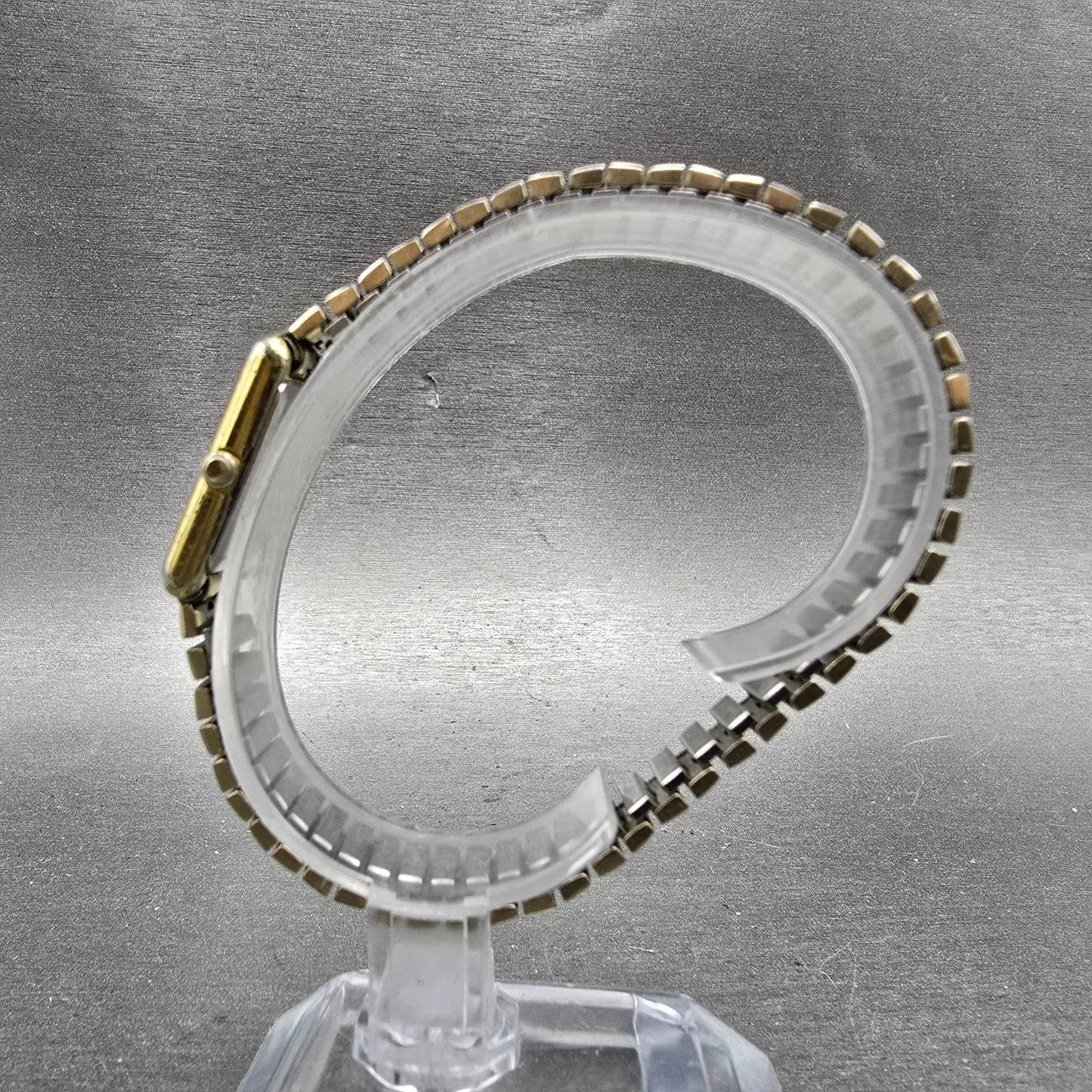 Seiko Tank Watch Women 18mm Champagne Dial Gold Tone 2C20-5010 New Battery VTG6