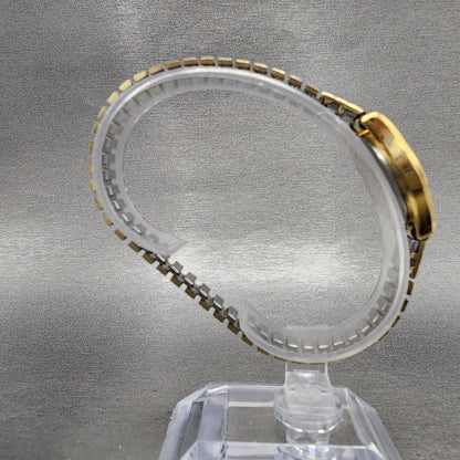 Seiko SQ Watch Women 22mm Champagne Dial Gold Tone Daydate 2a230139 New Battery8