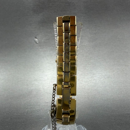 Seiko Lassale Tank Watch Women 13mm Blue Dial Gold Tone 2E20-6899 New Battery AB7