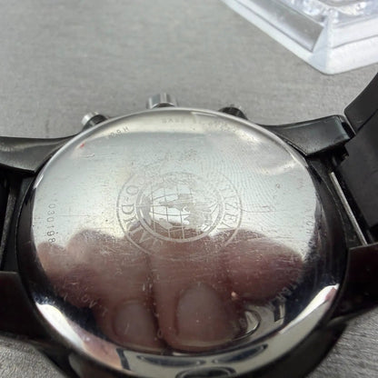 Citizen Axiom Eco-Drive Chronograph Watch Men 43mm Black Dial Black Tone Runs9
