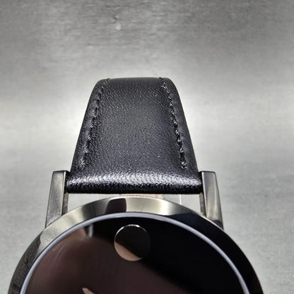 Movado Museum Watch Men 40mm Black Dial Black Tone 84 G1 1855.A New Battery6