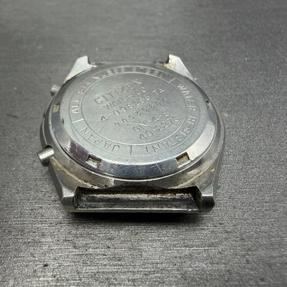 Citizen Digital Watch Men 35mm Digital Silver Tone Daydate Round READ!! New batt7