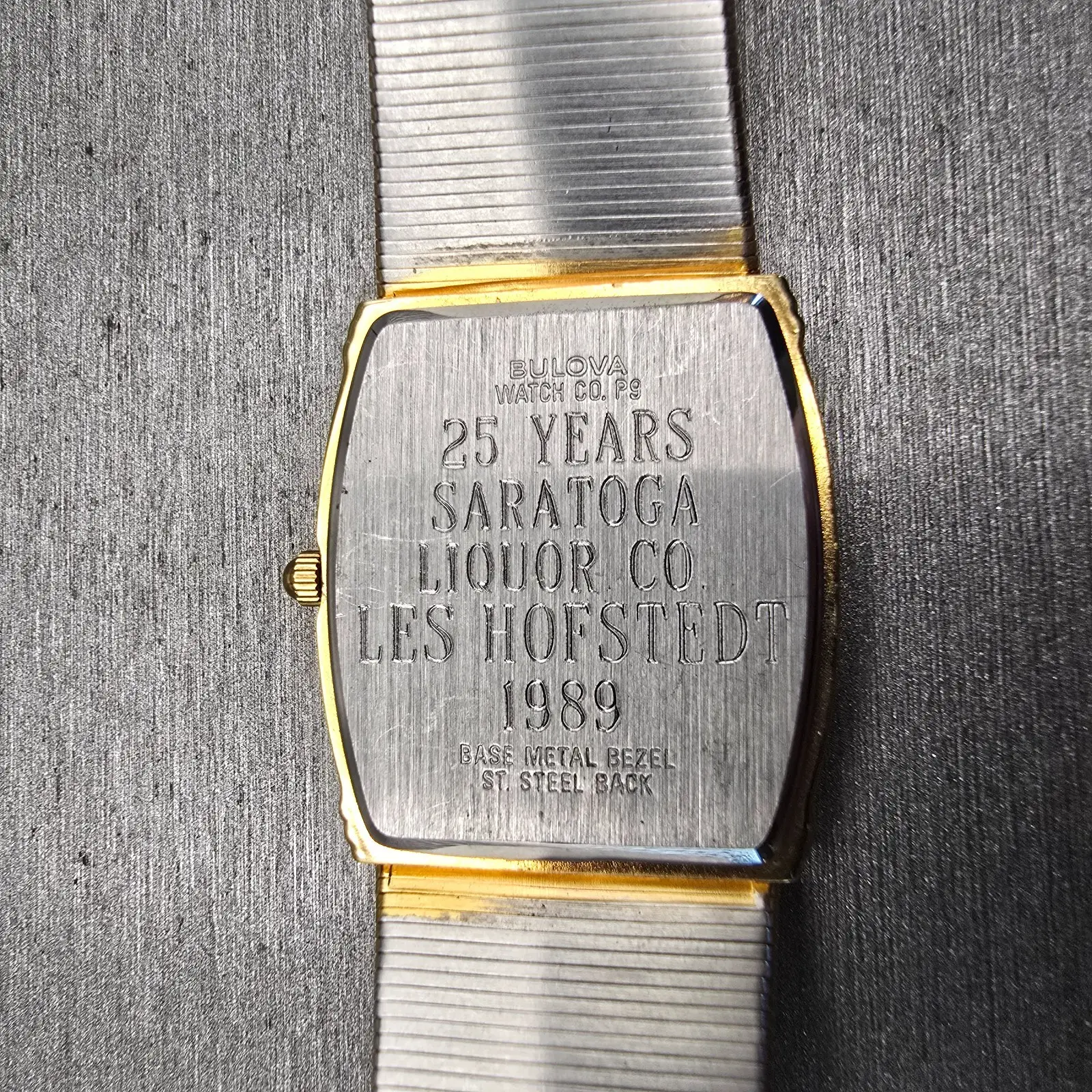 Bulova Watch Men 26mm Black Dial Gold Tone Rectangle 92N69Y New Battery Vintage10