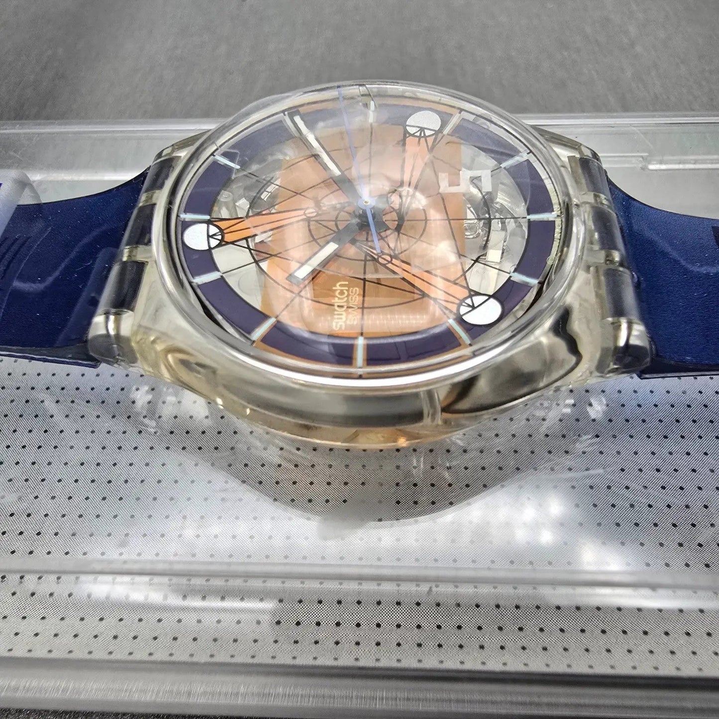 Swatch The Fifth Element Watch Men 34mm Clear Case GK260 New Battery5