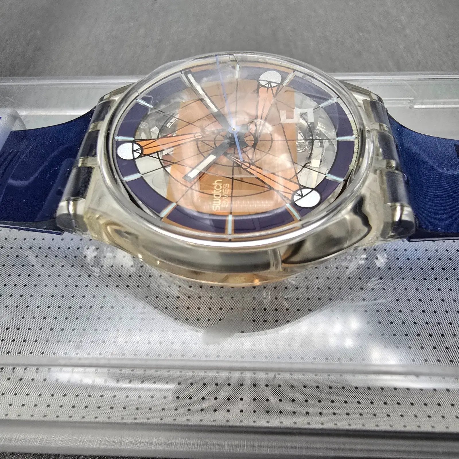 Swatch The Fifth Element Watch Men 34mm Clear Case GK260 New Battery5