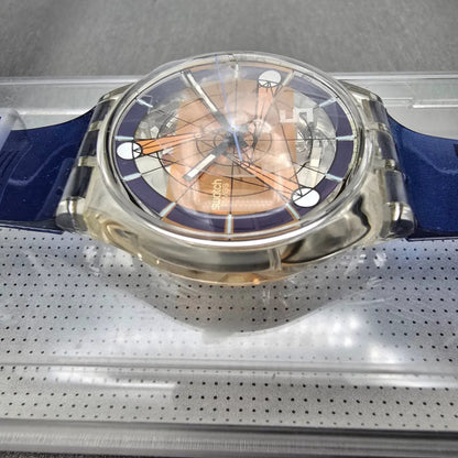 Swatch The Fifth Element Watch Men 34mm Clear Case GK260 New Battery5
