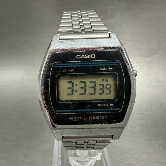 Casio B612 Watch Men 35mm Digital Black Dial Silver Tone Octagon New Batt VTG AB0