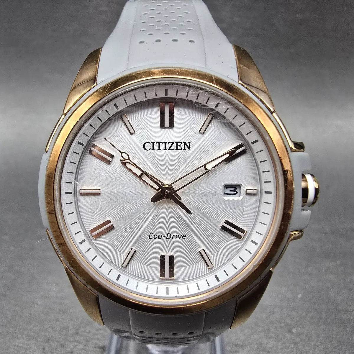 Citizen Eco-drive Weekender Watch Women 38mm GrayDial Rose Gold Date Works0