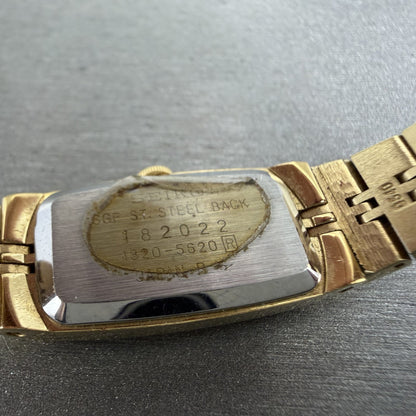 Seiko Tank Watch Women 13mm Champagne Dial Gold Tone 13205620 New Battery9