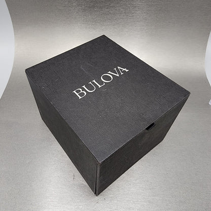 Bulova Sutton Tank Watch Women Black Dial Gold Tone Diamond Bezel New Battery11