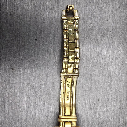 Seiko Watch Women 19mm Champagne Dial Gold Tone Square V400-6280 New Battery VTG11