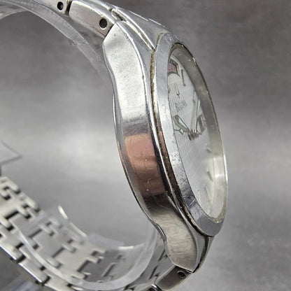 Bulova Watch Men 36mm Silver Dial Silver Tone Daydate Round 96C22 New Battery3