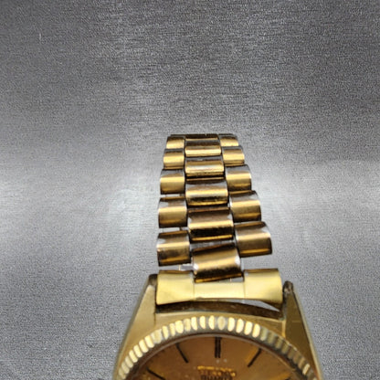 Seiko SQ President Watch Men 36mm Gold Dial Gold Tone Daydate 5y238a69 PARTS5