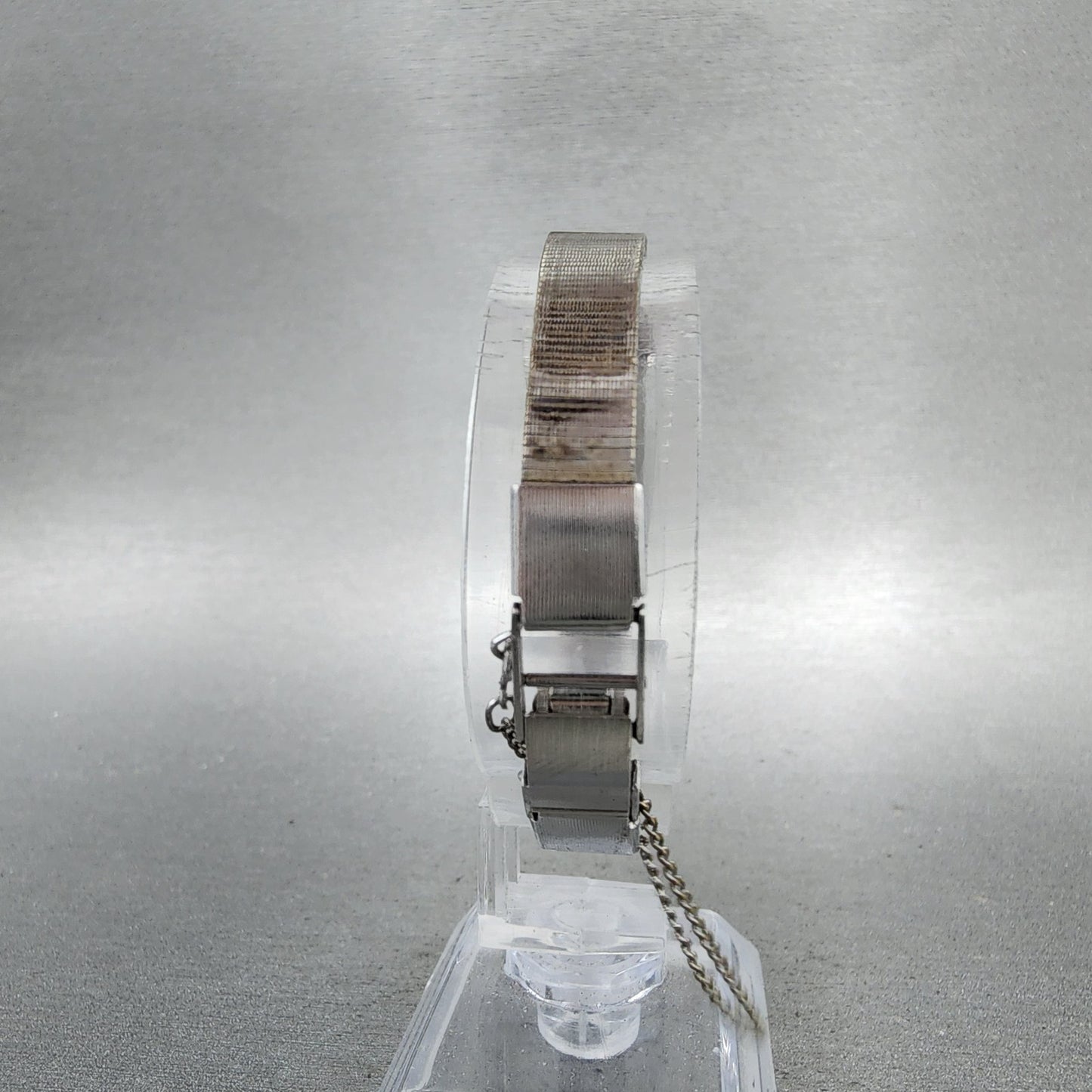 Seiko tank Watch Women 13mm Gray Dial Silver Tone Manual 15203570 Runs7